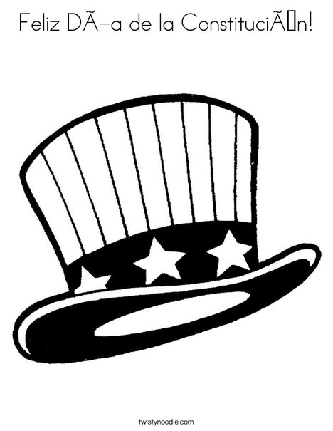 Uncle Sam's Hat Coloring Page