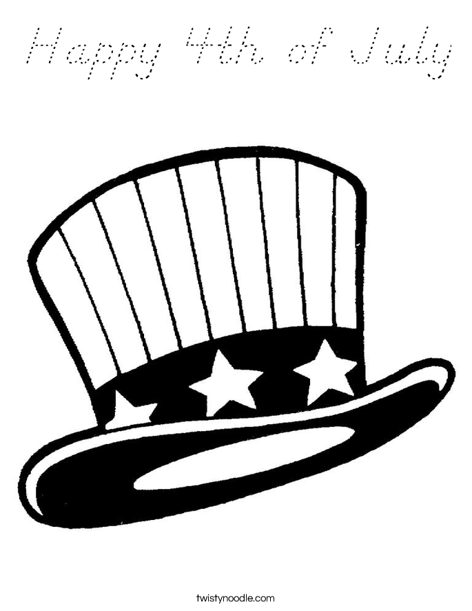 Happy 4th of July Coloring Page