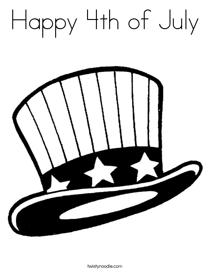 Happy 4th of July Coloring Page