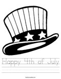 Happy 4th of July Worksheet