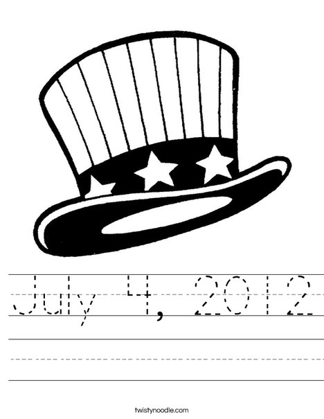 Uncle Sam's Hat Worksheet