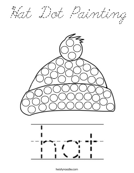 Hat Dot Painting Coloring Page
