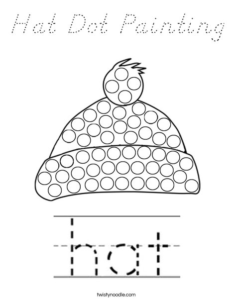 Hat Dot Painting Coloring Page