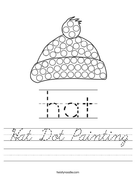 Hat Dot Painting Worksheet