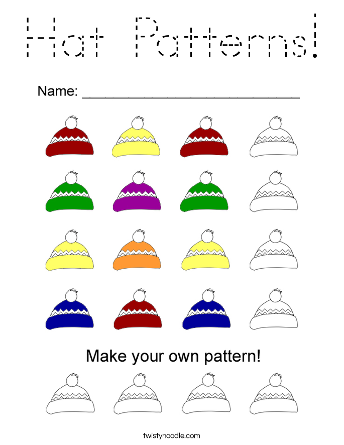 Hat Patterns! Coloring Page