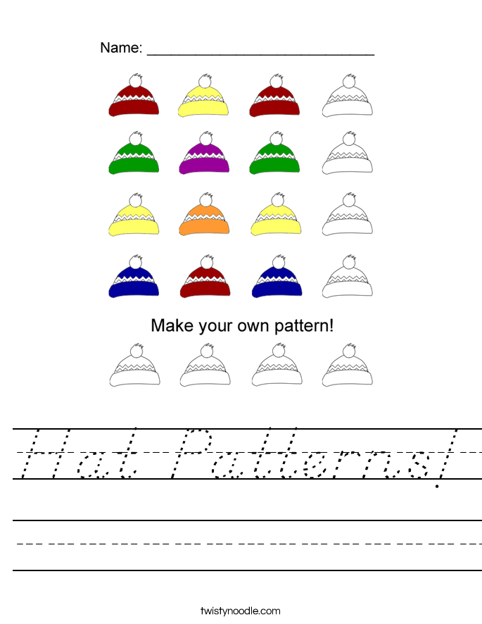 Hat Patterns! Worksheet