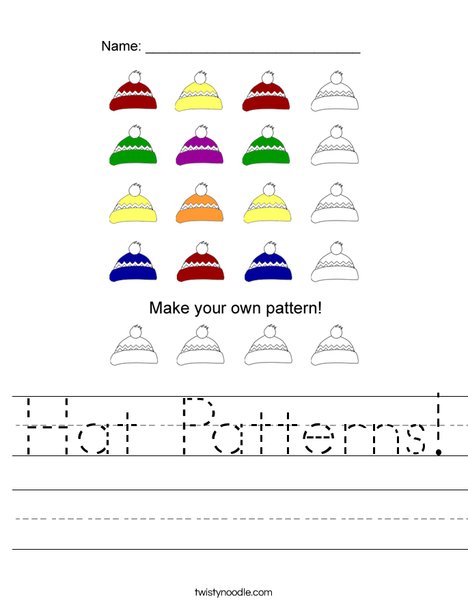 Hat Patterns Worksheet