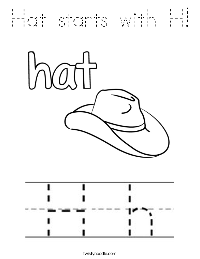 Hat starts with H! Coloring Page