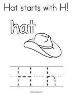 Hat starts with H Coloring Page