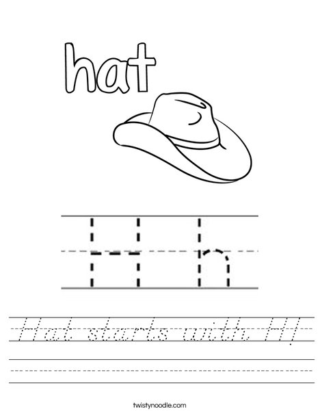 Hat starts with H! Worksheet