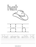 Hat starts with H! Worksheet