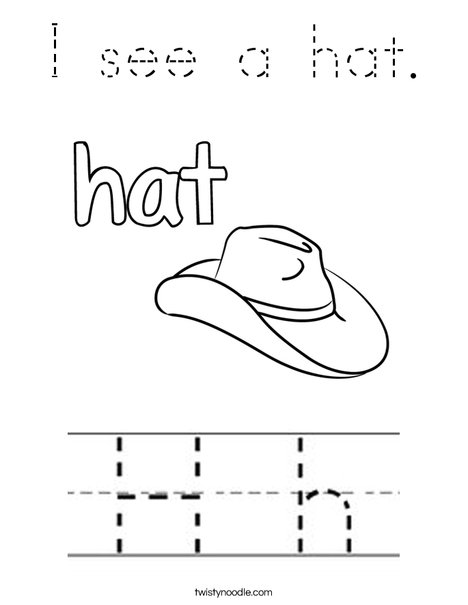 Hat starts with H! Coloring Page