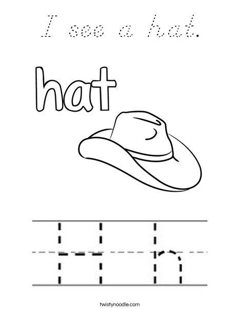 Hat starts with H! Coloring Page