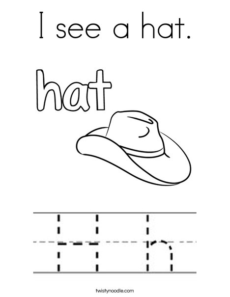 Hat starts with H! Coloring Page