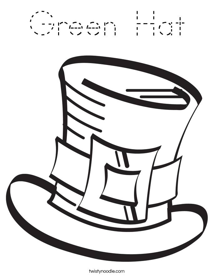 Green Hat Coloring Page