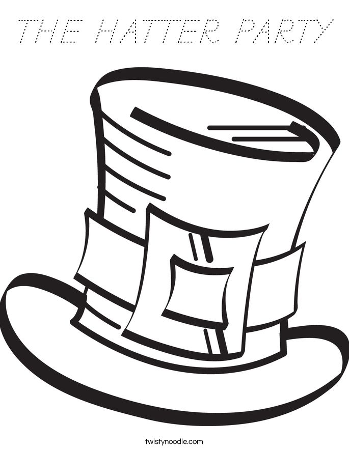 THE HATTER PARTY Coloring Page