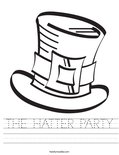 THE HATTER PARTY Worksheet
