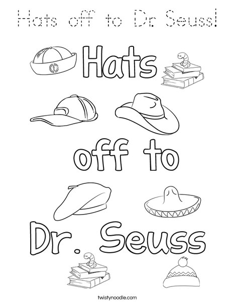 Hats off to Dr. Seuss Coloring Page