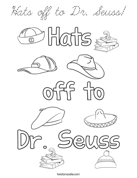 Hats off to Dr. Seuss Coloring Page