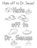 Hats off to Dr. Seuss! Coloring Page