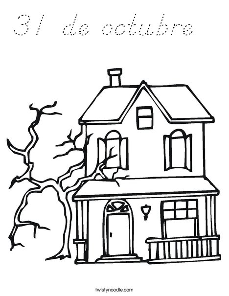 Haunted Castle Coloring Page