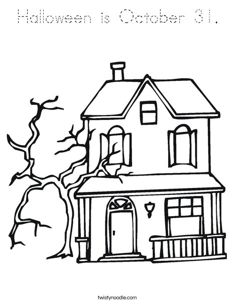 Haunted Castle Coloring Page