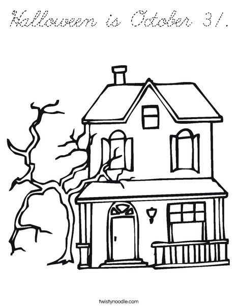 Haunted Castle Coloring Page