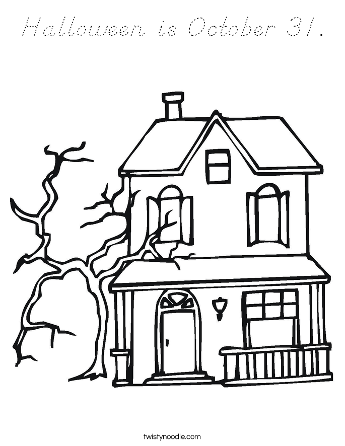 Halloween is October 31. Coloring Page