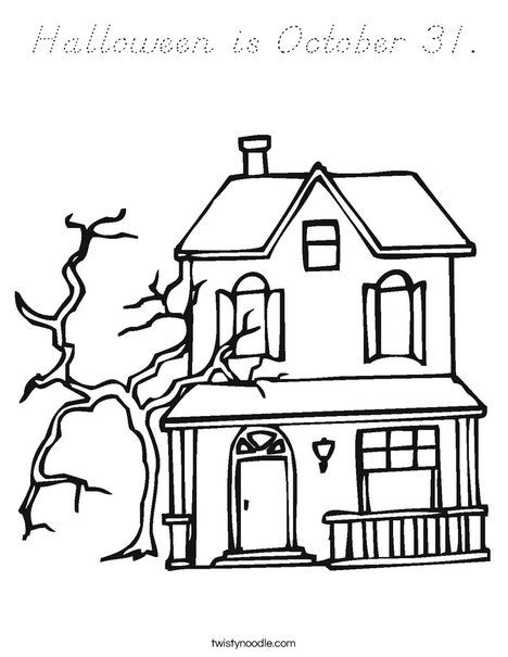Haunted Castle Coloring Page