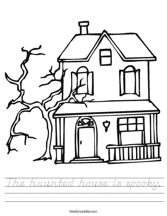 The haunted house is spooky. Worksheet
