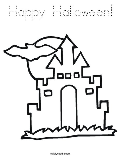 Halloween House Coloring Page
