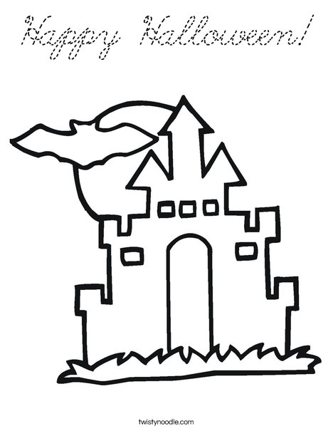 Halloween House Coloring Page