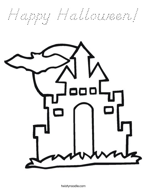 Halloween House Coloring Page