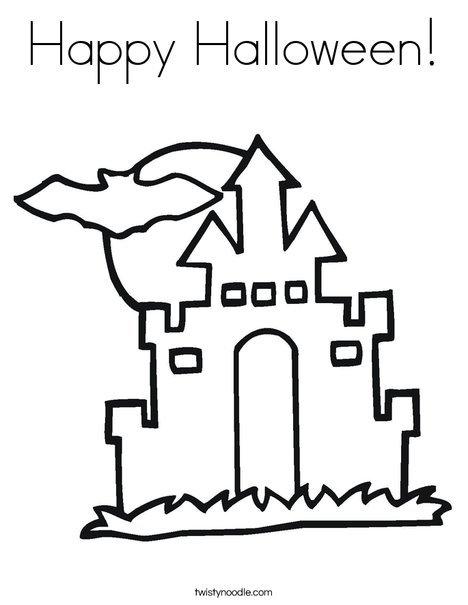 Halloween House Coloring Page
