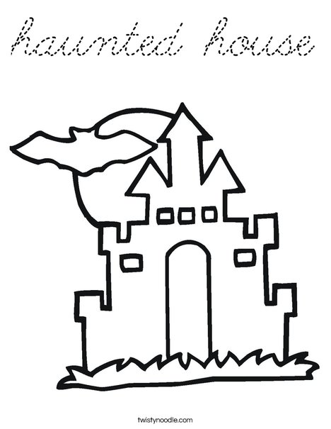 Halloween House Coloring Page