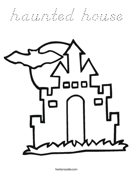 Halloween House Coloring Page