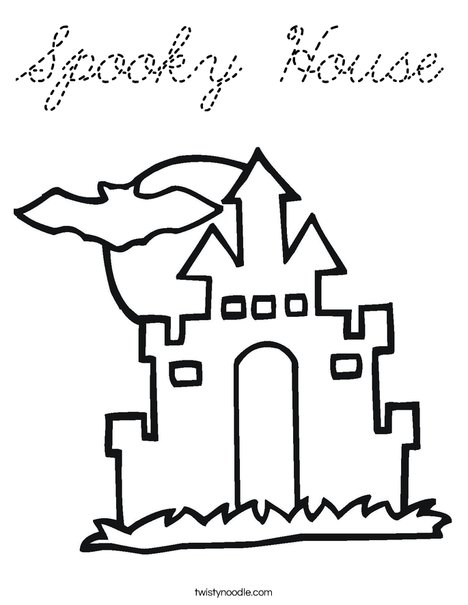 Halloween House Coloring Page
