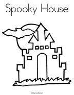 Spooky House Coloring Page