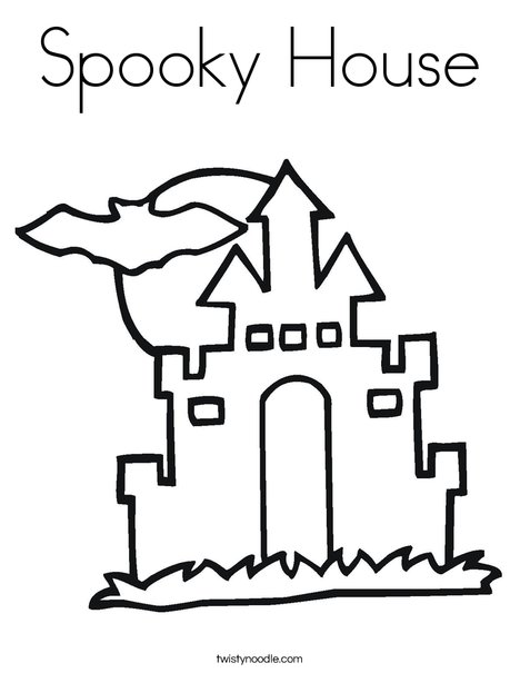 Halloween House Coloring Page