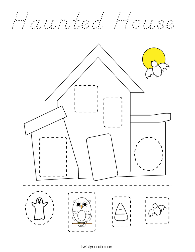Haunted House  Coloring Page