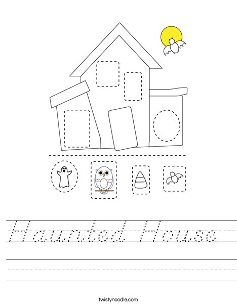 Haunted House Cut and Paste Worksheet