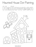 Haunted House Dot Painting Coloring Page