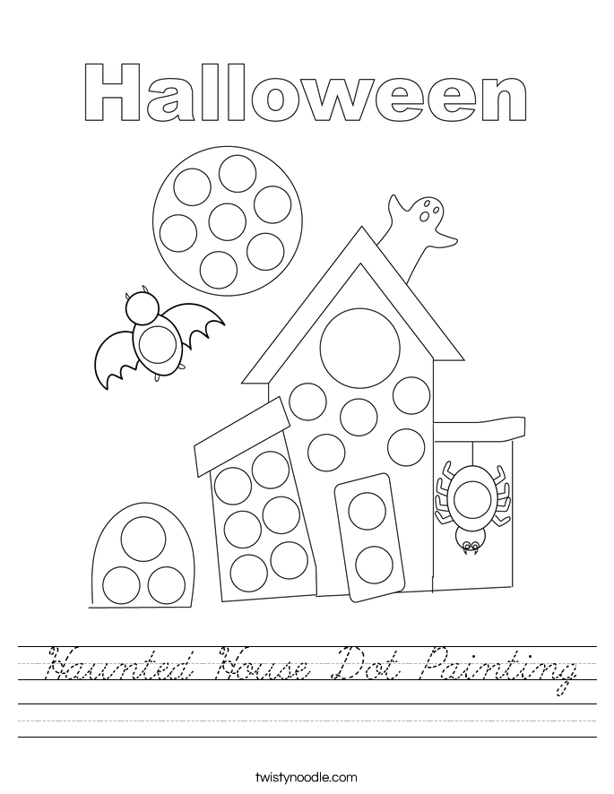 Haunted House Dot Painting Worksheet