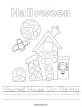 Haunted House Dot Painting Worksheet