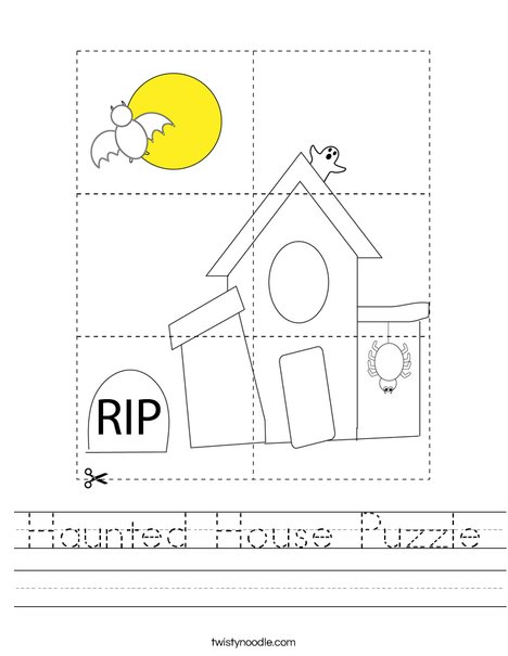 Haunted House Puzzle Worksheet
