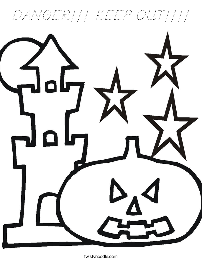 DANGER!!! KEEP OUT!!!! Coloring Page