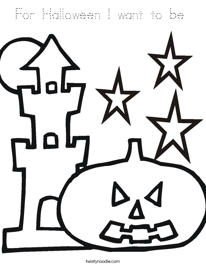 For Halloween I want to be  Coloring Page