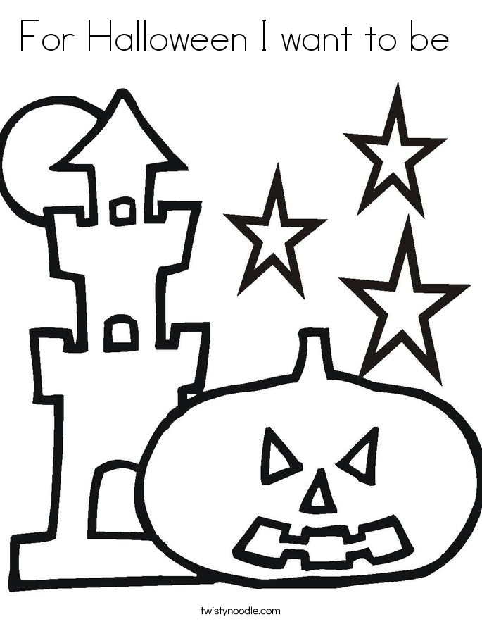 For Halloween I want to be  Coloring Page