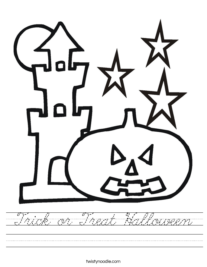 Trick or Treat Halloween Worksheet