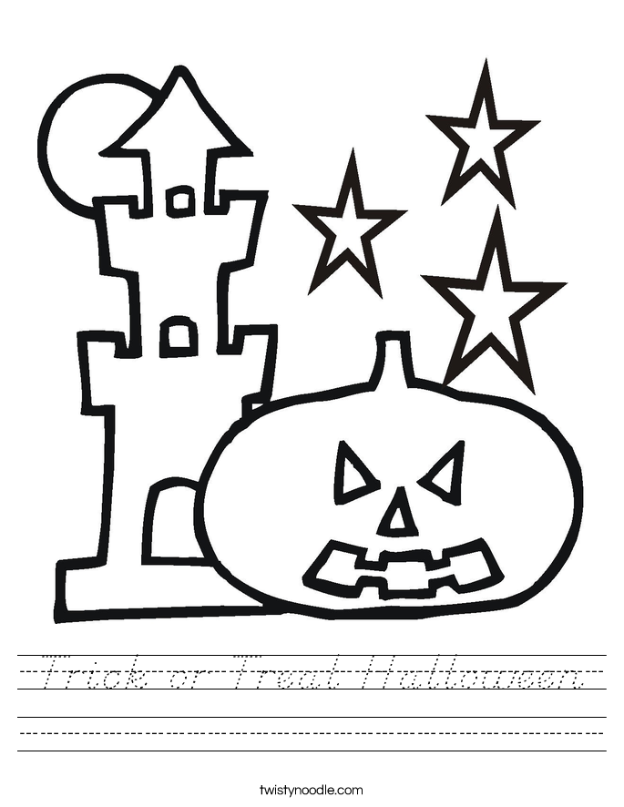 Trick or Treat Halloween Worksheet